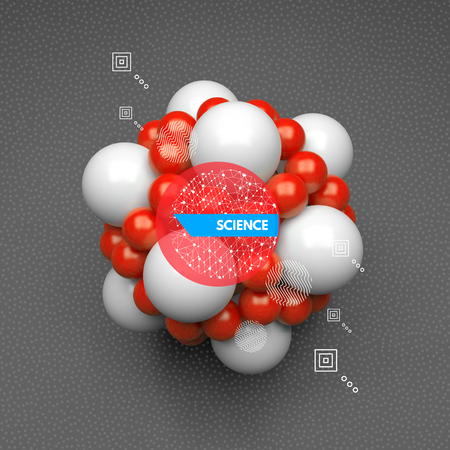 3d molecule. Vector illustration for science, technology, marketing, presentation.のイラスト素材