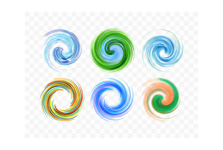 Colorful abstract icon set. Dynamic flow illustration. Swirl collection.のイラスト素材