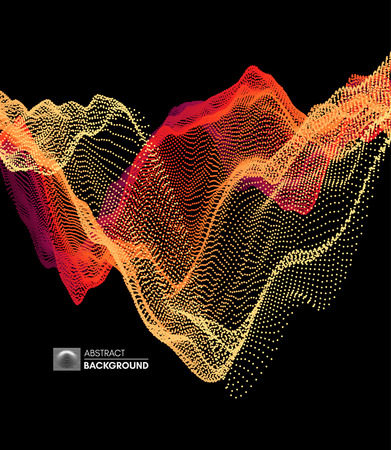 Abstract wavy background for banner, flyer, book cover, poster. Dynamic effect. Vector illustration. Design template.のイラスト素材