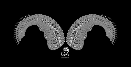 Black and white design. Pattern with optical illusion. Abstract striped background. Vector illustration.のイラスト素材