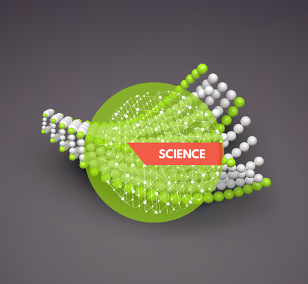 3d abstract spheres composition. Vector illustration. Futuristic technology style. Can be used for presentations and design.のイラスト素材