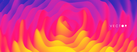 3D wavy background with ripple effect. Abstract vector illustration. Design template. Modern pattern.のイラスト素材