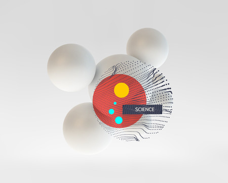 3d molecule. Vector illustration for science, technology, marketing, presentation.