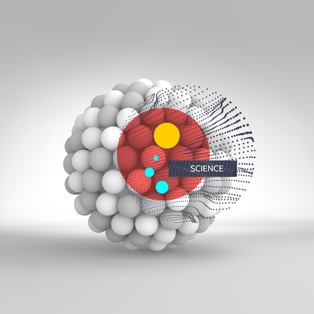 Sphere. 3d vector template. Abstract illustration. Idea concept for science, technology, web design and network.のイラスト素材