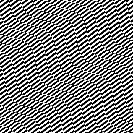 Pattern with optical illusion. Black and white design. Abstract striped background. Vector...