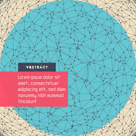 Abstract science or technology background. Cover design template. Network illustration. 3D grid surface.のイラスト素材