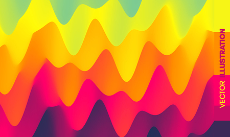 Abstract wavy background with dynamic effect. Vector illustration. Can be used for advertising, marketing, presentation.のイラスト素材
