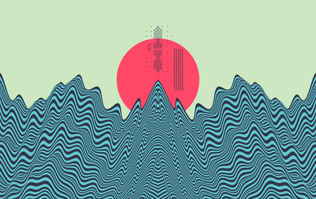 Landscape background. Terrain. Asian vector illustration.のイラスト素材
