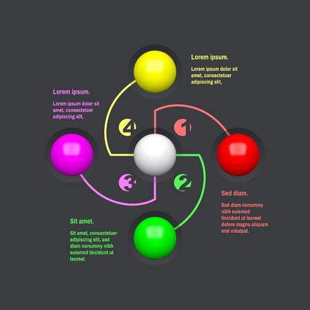 Step by step. Startup infographic template with 4 steps. Business concept. Vector illustration for marketing, research, statistics and analytics.のイラスト素材