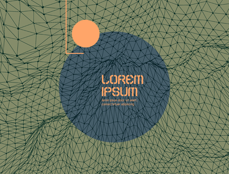 Abstract science or technology background. Graphic design. Network illustration. 3D grid surface.のイラスト素材