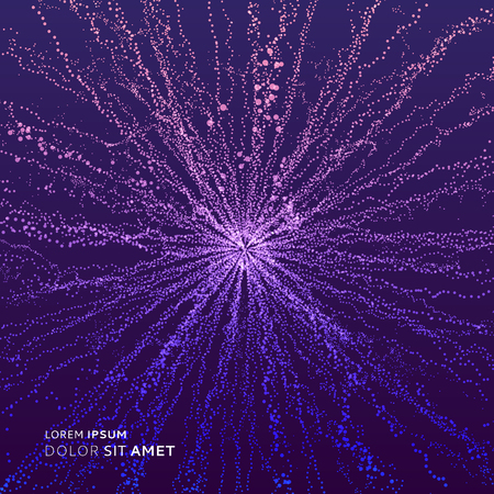 Abstract science or technology background. Array with dynamic particles. Vector illustration.のイラスト素材
