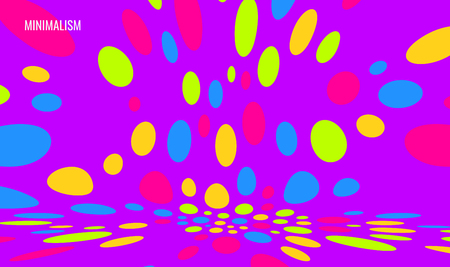 Abstract background with color circles. Chaotic particles in empty space. Dynamic vector illustartion.のイラスト素材
