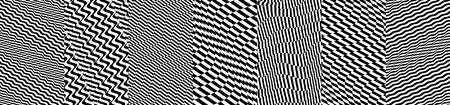 Black and white design. Pattern with optical illusion. Abstract 3D geometrical background. Vector...