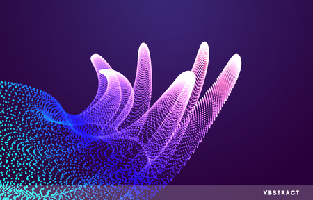 3D connection structure. Futuristic technology style. Abstract design. Vector illustration for science, chemistry or education.のイラスト素材