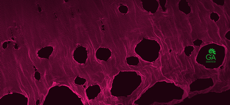 This spiderweb has been broken. Abstract grid background with hole. Array with dynamic particles. Texture. 3D grid surface.  Technology vector illustration.のイラスト素材