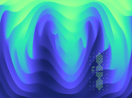 3D wavy background with ripple effect. Abstract vector illustration. Design template. Modern...