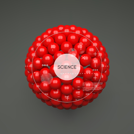 Sphere. 3d vector template. Abstract illustration. Idea concept for science, technology, web design and network.のイラスト素材