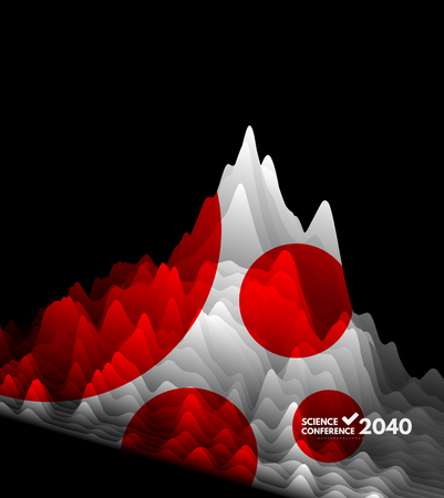 Big data graph visualization. Dynamic effect. Cover design template. Can be used for advertising, marketing and presentation. Vector illustration.のイラスト素材