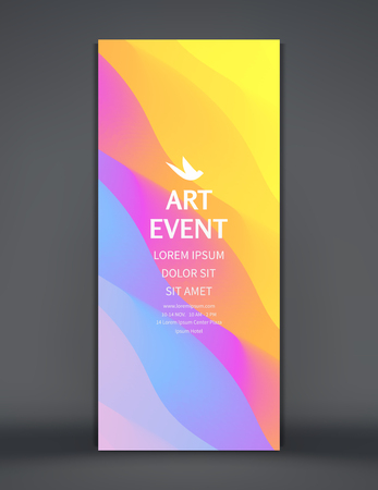 Art event invitation template. Abstract background with dynamic effect. Vector illustration for promotions or presentations.のイラスト素材