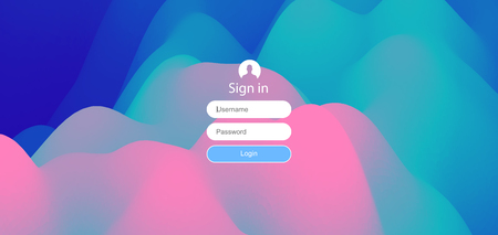 Login user interface. Modern screen design for mobile app and web design. Gradient background. Website element. Vector illustration.のイラスト素材