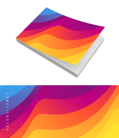 Abstract wavy background with color gradient. Trendy modern design. Applicable for placards, flyers, banners, book covers, brochures, planners and notebooks. Vector illustration.のイラスト素材