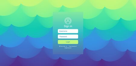 Login user interface. Modern screen design for mobile app and web design. Gradient background. Website element. Vector illustration. のイラスト素材
