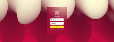 Vector volume background. Login user interface. Modern screen design for mobile app and web design. Website element. のイラスト素材