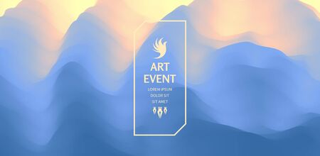 Art event invitation template. Abstract background with dynamic effect. Vector illustration for promotions or presentations.のイラスト素材