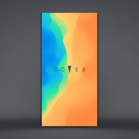 Creative design template with vibrant gradients. 3d vector Illustration for advertising, marketing, presentation. Perspective view. のイラスト素材