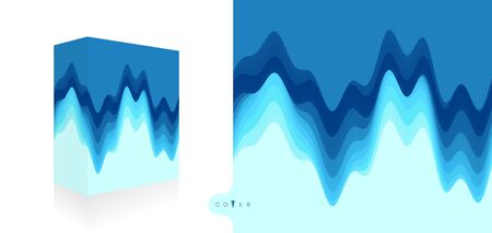 Realistic packaging box. Product packing. Abstract background with dynamic effect. 3d vector Illustration for software. のイラスト素材