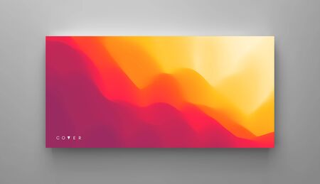 Mountain landscape with a dawn. Sunset. Mountainous terrain. Hills silhouette. Abstract background. Vector illustration. のイラスト素材