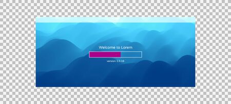 Loading process screen. Installing app or software. Progress loading bar. Abstract background with color gradients. 3d vector Illustration.のイラスト素材