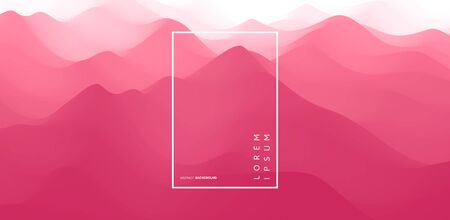 Landscape with mountains. Sunset. Mountainous terrain. Abstract background. Vector illustration. のイラスト素材