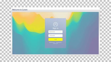 Login user interface. Modern screen design for mobile app and web design. Gradient background. Website element. Vector illustration. のイラスト素材