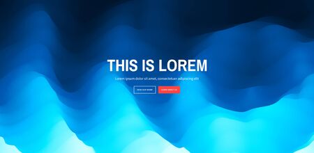 Website or mobile app landing page. 3D wavy background with ripple effect. Abstract vector illustration. のイラスト素材