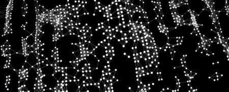 Abstract science or technology background. Graphic design. Network illustration. 3D grid surface.