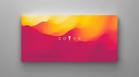 Mountain landscape with a dawn. Sunset. Mountainous terrain. Hills silhouette. Abstract background. Vector illustration.のイラスト素材