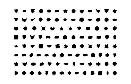 Set of empty geometrical shapes. Collection of design elements. Vector illustration for badge, label or sticker.のイラスト素材