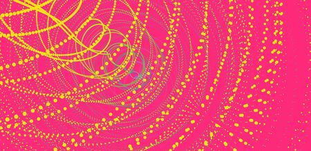 Array with dynamic particles. Swirl with connected dots. Abstract science or technology background. 3d vector illustration. のイラスト素材