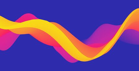 Abstract wavy background with modern gradient colors. Trendy liquid design. Motion sound wave.のイラスト素材
