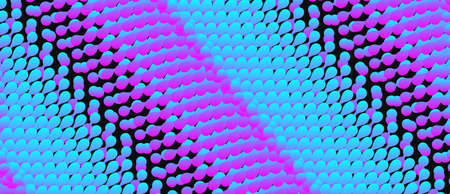 Wavy surface with dynamic effect. Molecular abstract background. Layer of cells. 3d vector...