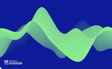 Abstract wavy background with modern gradient colors. Trendy liquid design. Motion sound wave....