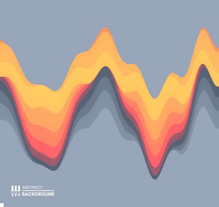 Abstract waveform background. 3d technology style. Vector illustration with sound waves.のイラスト素材