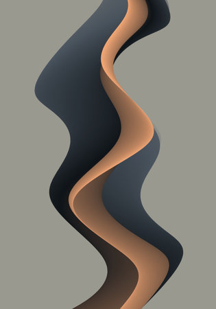 Abstract wavy background with modern gradient colors. Trendy liquid design. Motion sound wave. Vector illustration for banners, flyers and presentation.のイラスト素材