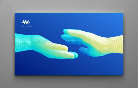 Hands reaching towards each other. Concept of human relation, togetherness or partnership....