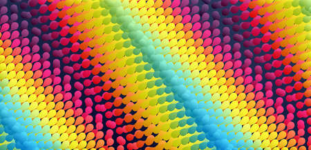 Wavy surface with dynamic effect. Molecular abstract background. Layer of cells. 3d vector...