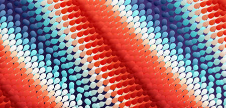 Wavy surface with dynamic effect. Molecular abstract background. Layer of cells. 3d vector...