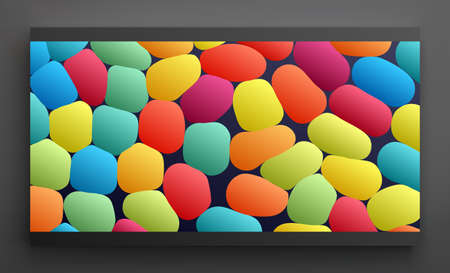 Fun background. Design template with color forms. Modern pattern. 3d vector illustration.のイラスト素材