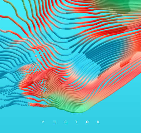 Particles stream. Abstract background with trendy gradients. 3d vector illustration for advertising,...