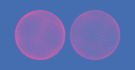 Sphere with connected lines. Global digital connections. Wireframe illustration. Abstract 3d grid...